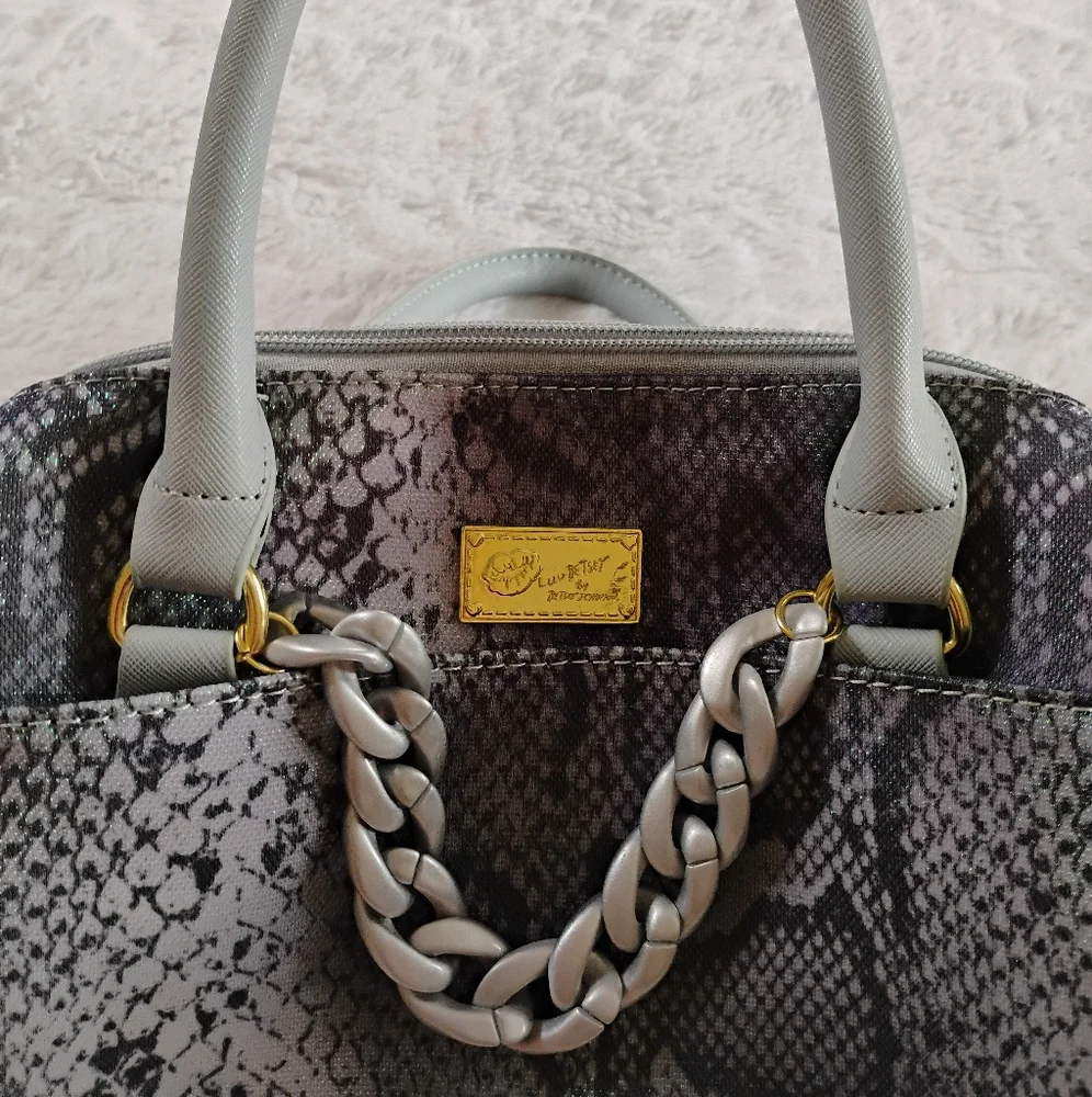 Luv Betsey By Betsey Johnson Iridescent Snake Print Satchel